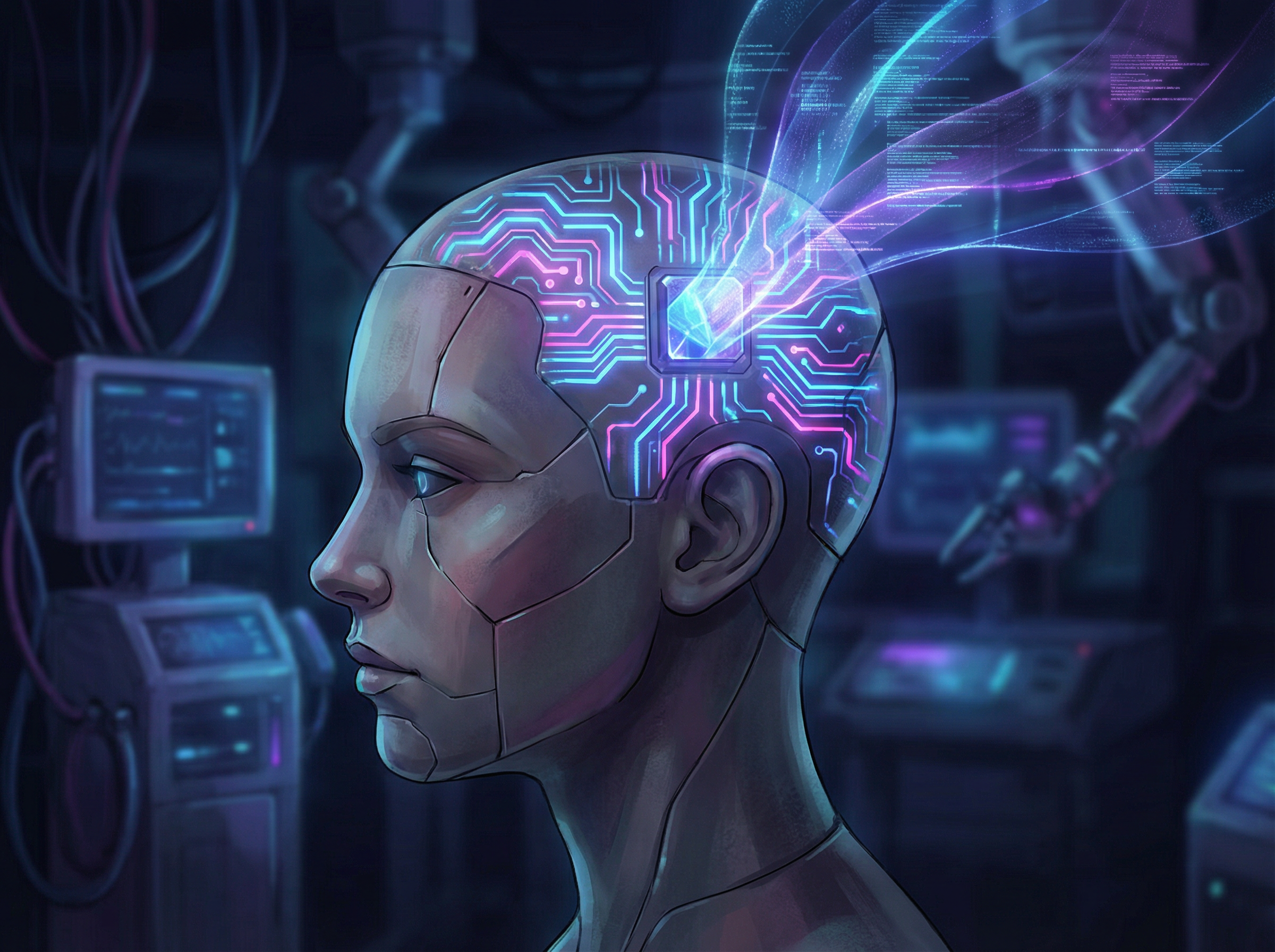 c7娱乐 - 神经接口脑机连接概念图